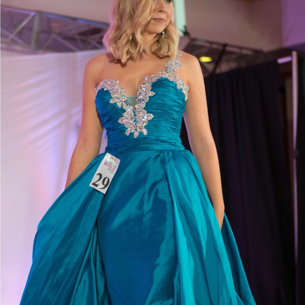 Jovani Teal Evening Gown